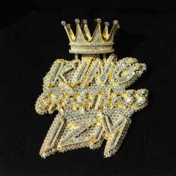 Iced Out Hip Hop Jewelry Vvs Moissanite Diamond Custom Letter Pendant Cuban Chain Necklace