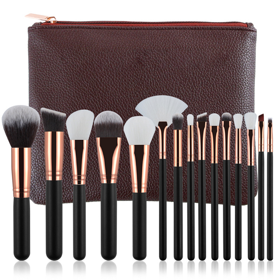 Makeup Brushes 15PCS Set Brush With Bag Professional Brush For Powder Foundation Blush Eyeshadow