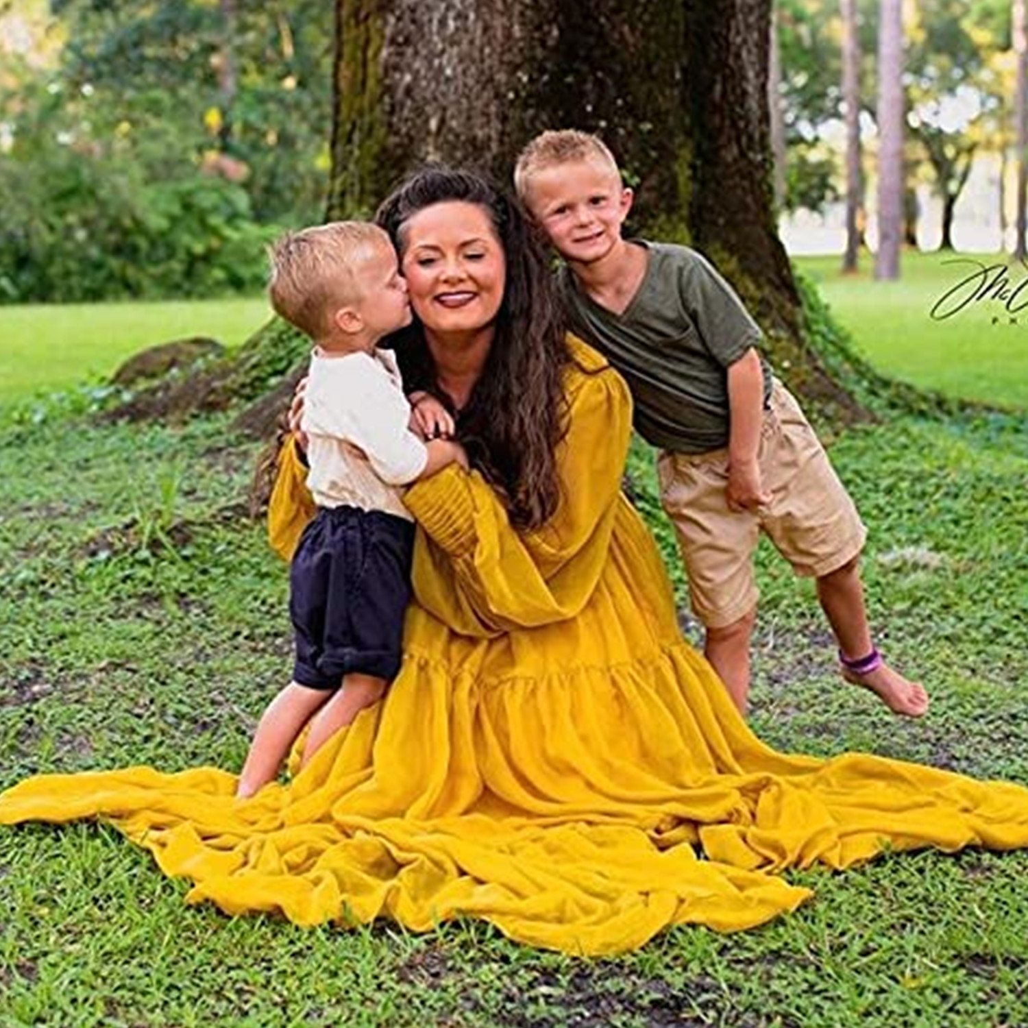 Puffy Sleeves Chiffon Prom Dresses Chic V Neck Sexy Backless Evening Dresses Party Gowns Fishtail Beach Bridesmaid Holiday Ball Gown