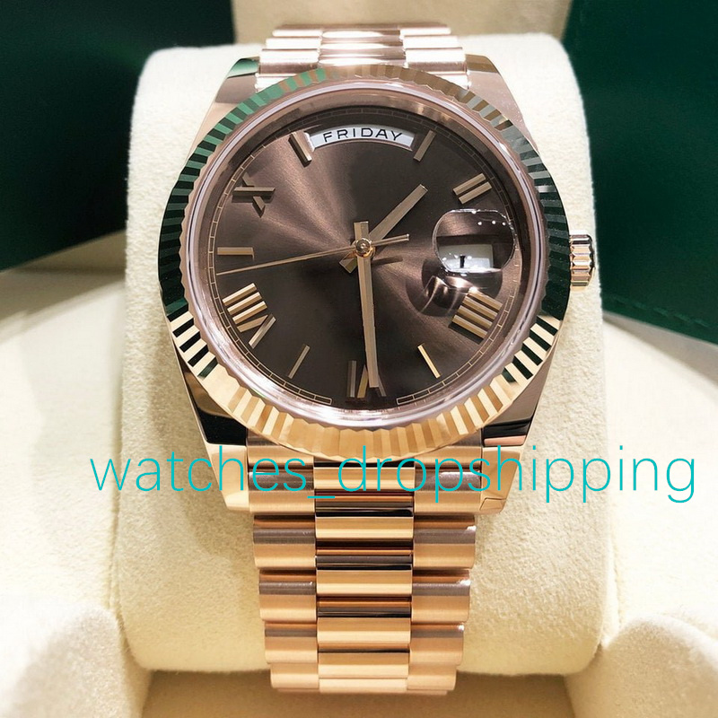 Super Quality Mens Watch 41mm DayDate 18K Rose Gold Brown Roman Dial Asia 2813 Movement Automatic Mechanical Ref.228235 Sapphire Glass President Wristwatch
Super Quality Mens Watch 41mm DayDate 18K Rose Gold Brown Roman Dial Asia 2813 Movement Automatic Mechanical Ref.228235 Sapphire Glass President Wristwatch