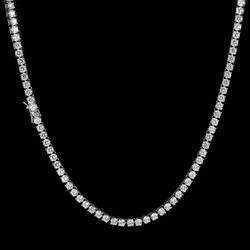 Nc37 Fashion Luxury Jewelry Tenis Chain Moissanite 4mm Hip Hop Stainless Steel Mossonite Tennis Necklace
