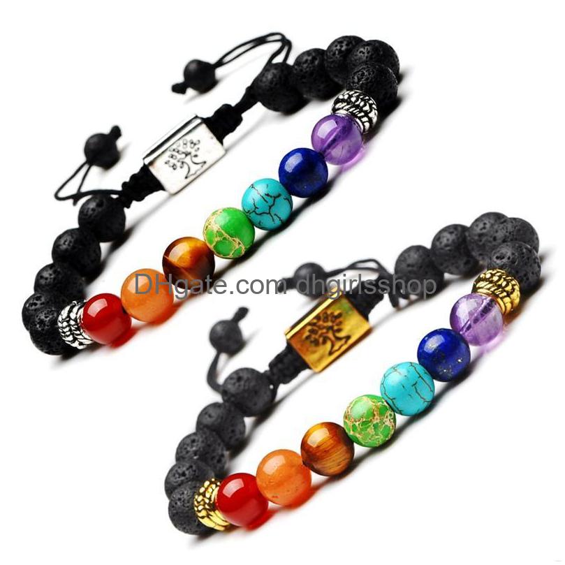 Beaded Strands Yoga Handmade 7 Chakra Tree Of Life Charm Bracelets Lava Stones Beads Rope Black Volcanic Stone Bracelet Women Men 32 Dhkjw
Beaded Strands Yoga Handmade 7 Chakra Tree Of Life Charm Bracelets Lava Stones Beads Rope Black Volcanic Stone Bracelet Women Men 32 Dhkjw