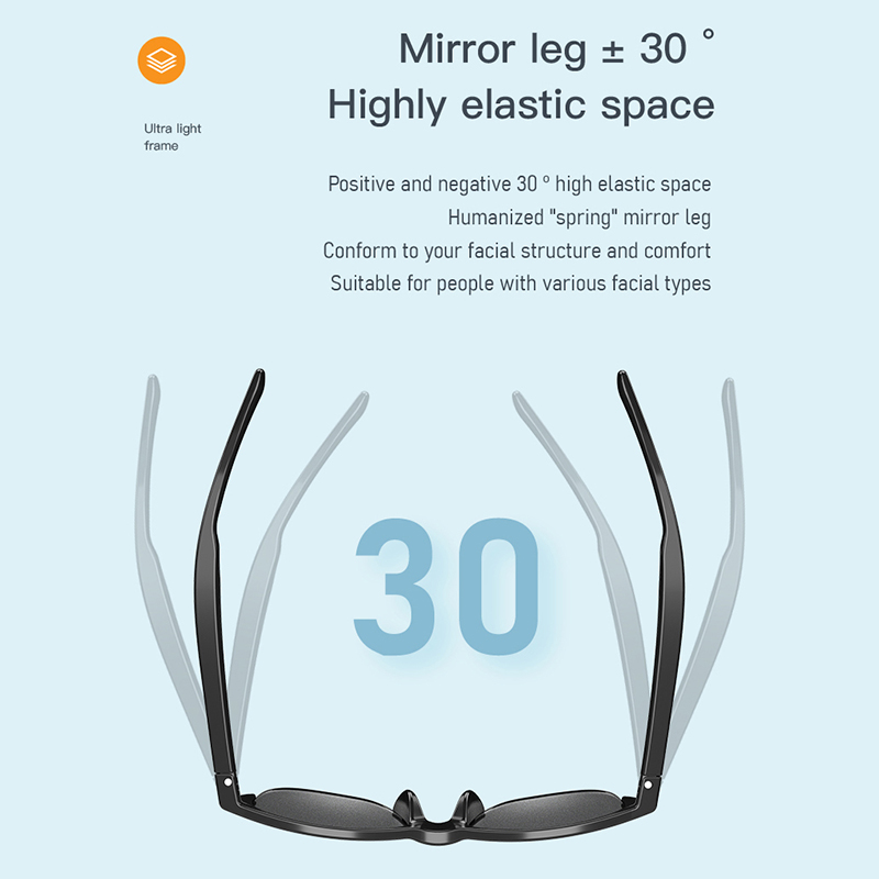 Wireless Bluetooth Smart Glasses Open Ear Technology Sun Eyewear Touch Sensor Make Hands Free Voice Audio Remote Polarized Lens Waterproof Sunglasses 