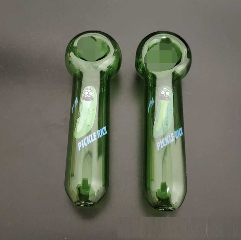 Cucumber printed Glass Pipe green smoking pipes spoon pipe Bubbler For Dry Herb 
Cucumber printed Glass Pipe green smoking pipes spoon pipe Bubbler For Dry Herb