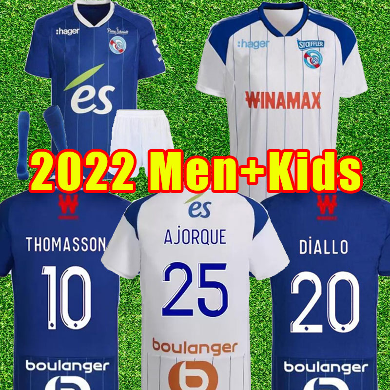 RC Strasbourg 2022 2023 soccer jerseys home blue away Gameiro AHOLOU THOMASSON 22 23 Diallo DJIKU LiEnard AJORQUE maillot de foot football shirts top kid adult Child, Away+patch
RC Strasbourg 2022 2023 soccer jerseys home blue away Gameiro AHOLOU THOMASSON 22 23 Diallo DJIKU LiEnard AJORQUE maillot de foot football shirts top kid adult Child, Away+patch