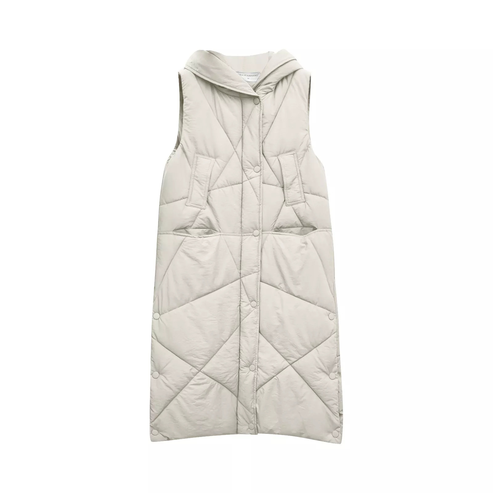 Women's Down Parkas IN Womens Cotton Padded Jacket With Hood Pure Color Vest Coat For Lady Autumn Winter Tops Waistcoat Clothing Veste 230107