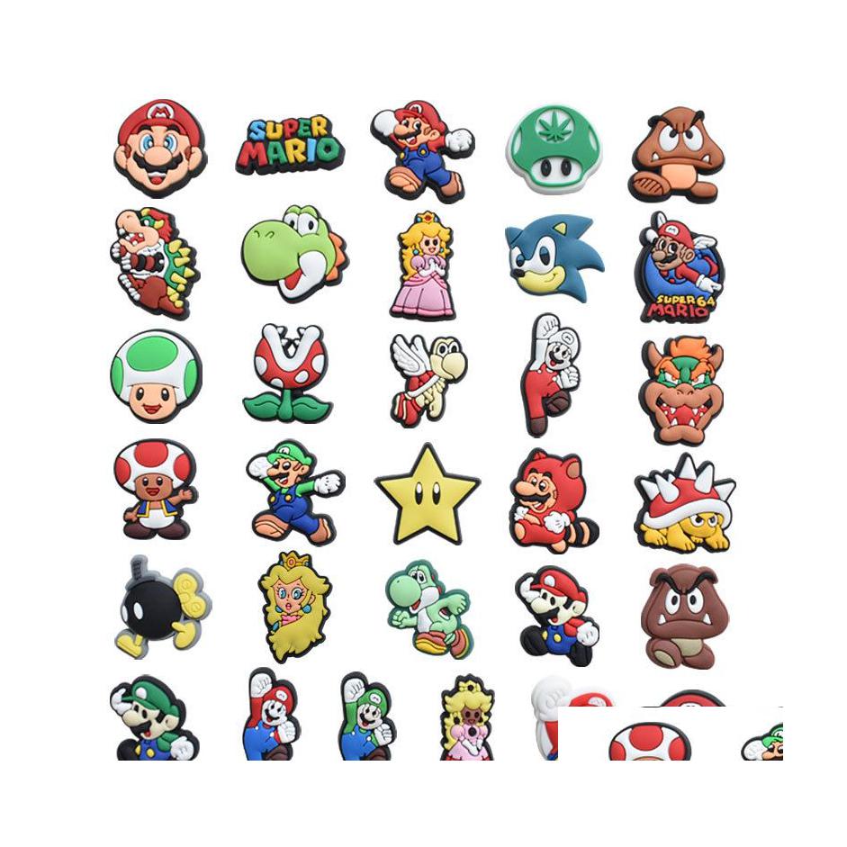 Shoe Parts Accessories Charms Wholesale Cute Game Mushroom Cartoon clog Pvc Decoration Buckle Soft Rubber Clog Drop Delivery Shoes Dhpf2
Shoe Parts Accessories Charms Wholesale Cute Game Mushroom Cartoon clog Pvc Decoration Buckle Soft Rubber Clog Drop Delivery Shoes Dhpf2