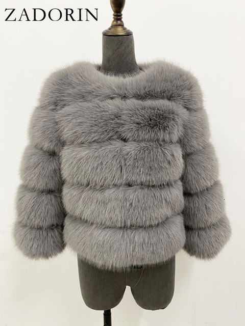 Women's Fur Faux ZADORIN S5XL Mink Coats Autumn Winter Fluffy Black Coat Elegant Thick Warm Jackets For Tops 230107