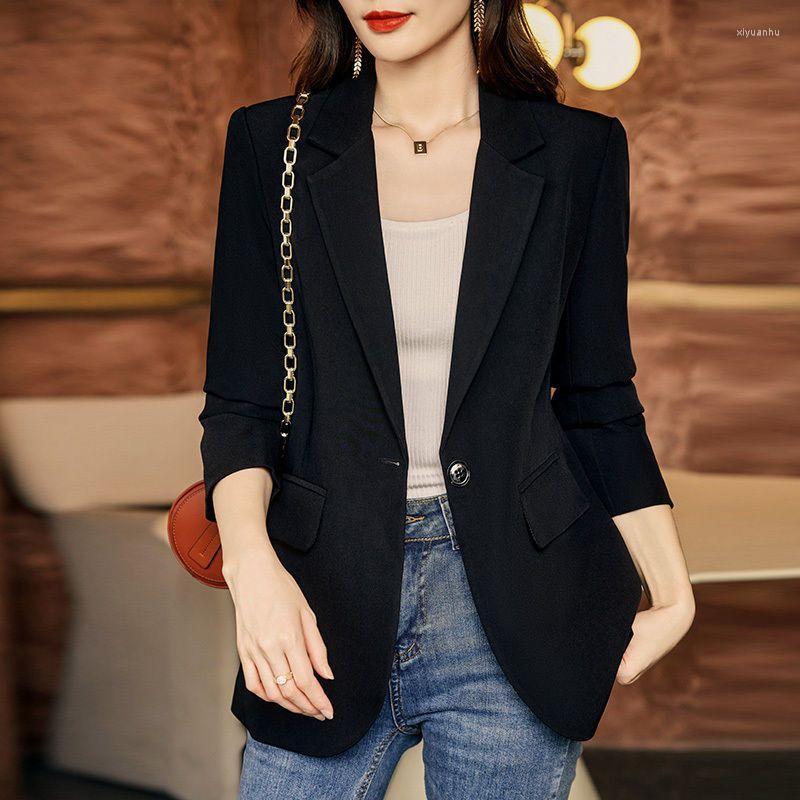 Women's Suits Blazers Femme Women's Black Blazer Long Sleeve Jacket High-end Luxury Designer Clothing Coats Tops Office Women