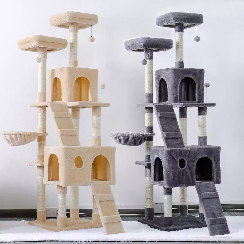 

Cat Furniture Scratchers IN H176cm Pet Tree House Condo Toy Scratching Post for Cats Wood Climbing Towers Fast Domestic Deliver 230106