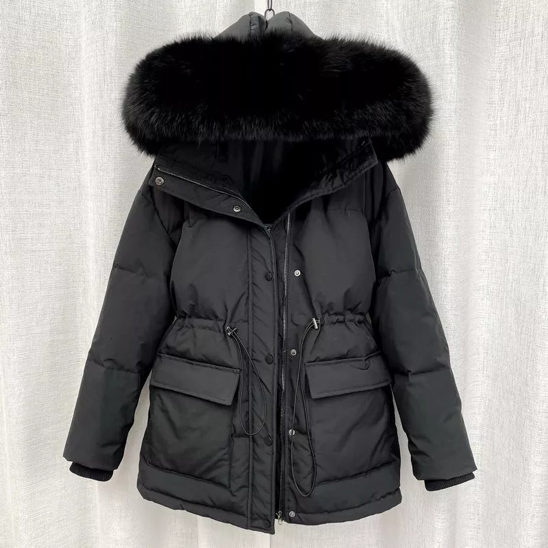 Women's Down Parkas IN Cotton Padded Fur Parka Big Collar Winter Jacket Women Thick Warm Female Outerwear 230107