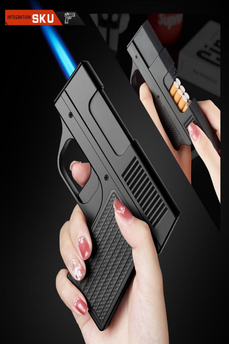 

Novel Pistol Lighter Torch Gas Gun Lighters Refill Cigarette Case 10 PCS Windproof Cigar Cigarette Holder Lighter Unusual Lighter 2126332