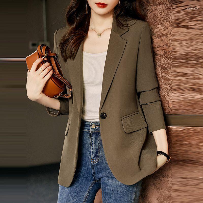 Women's Suits Blazers Femme Women's Black Blazer Long Sleeve Jacket High-end Luxury Designer Clothing Coats Tops Office Women
