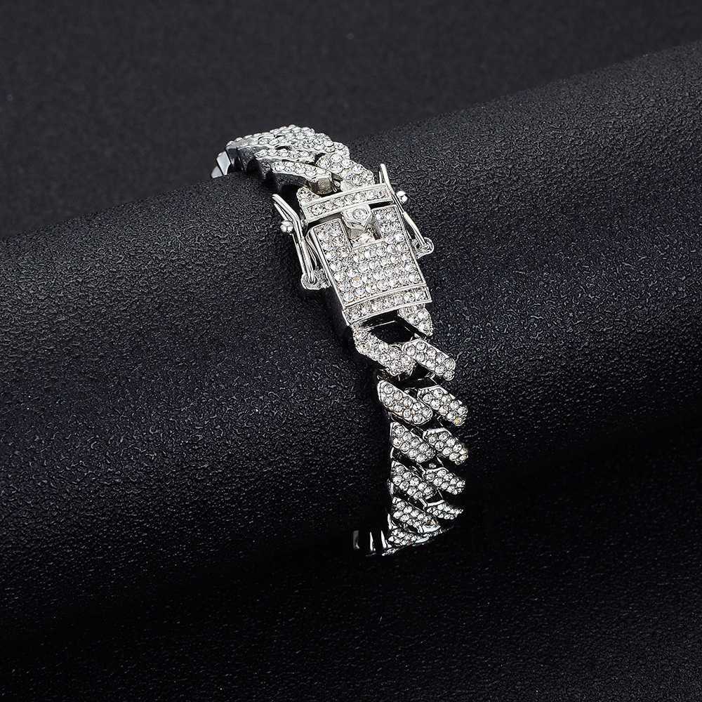 9mm Crystal Cuban Link Chain Necklace Cuban Chain Necklace Cuban Chain Ice