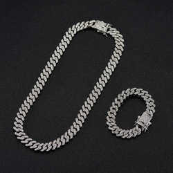 9mm Crystal Cuban Link Chain Necklace Cuban Chain Necklace Cuban Chain Ice