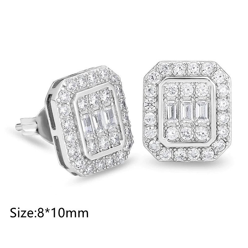 Fashion Earrings for Men Women 18K Yellow White Gold Plated Sparky Cubic CZ Earrings Nice Gift