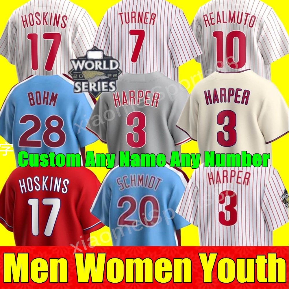 Custom -4XL New Men Women youth 2022 Baseball Jerseys Bryce Harpe Trea Turner Rhys Hoskins Philadelphia JT Realmuto Phillies Schwarber Stitch jersey, As shown in illustration
Custom -4XL New Men Women youth 2022 Baseball Jerseys Bryce Harpe Trea Turner Rhys Hoskins Philadelphia JT Realmuto Phillies Schwarber Stitch jersey, As shown in illustration