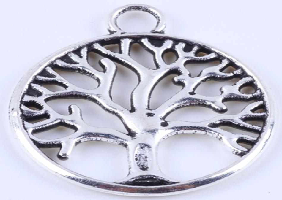 400pcslot antique bronze round life tree charm DIY ZAKKA retro jewelry accessories alloy metal pendant 4888w1960908