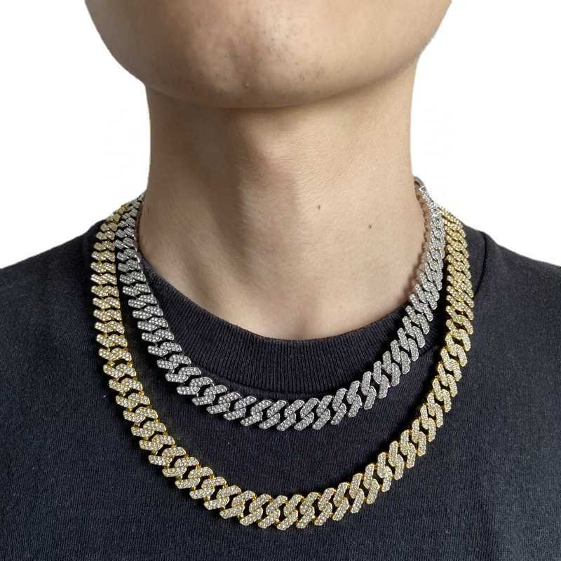 9mm Crystal Cuban Link Chain Necklace Cuban Chain Necklace Cuban Chain Ice