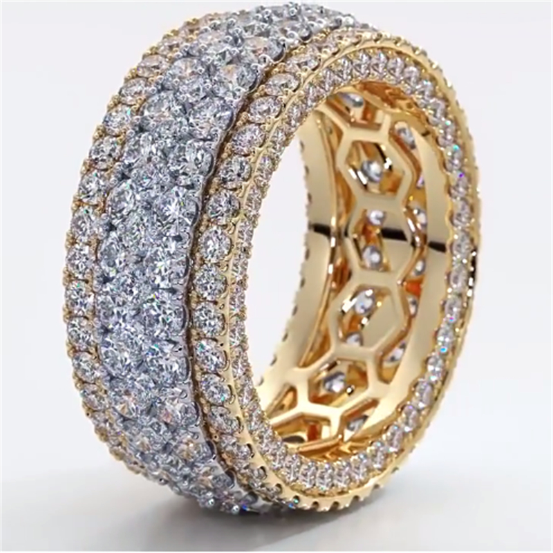 Vecalon Handmade Cross ring 925 Sterling silver T shape Diamond Cz Party wedding band rings For women men finger Jewelry