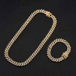 9mm Crystal Cuban Link Chain Necklace Cuban Chain Necklace Cuban Chain Ice
