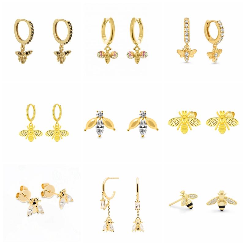 Stud Earrings Aide Real 925 Sterling Silver Cute Bee Huggie Earring For Women Lovers' Girl Party Gift Animal Fashionable Jewelry
Stud Earrings Aide Real 925 Sterling Silver Cute Bee Huggie Earring For Women Lovers' Girl Party Gift Animal Fashionable Jewelry