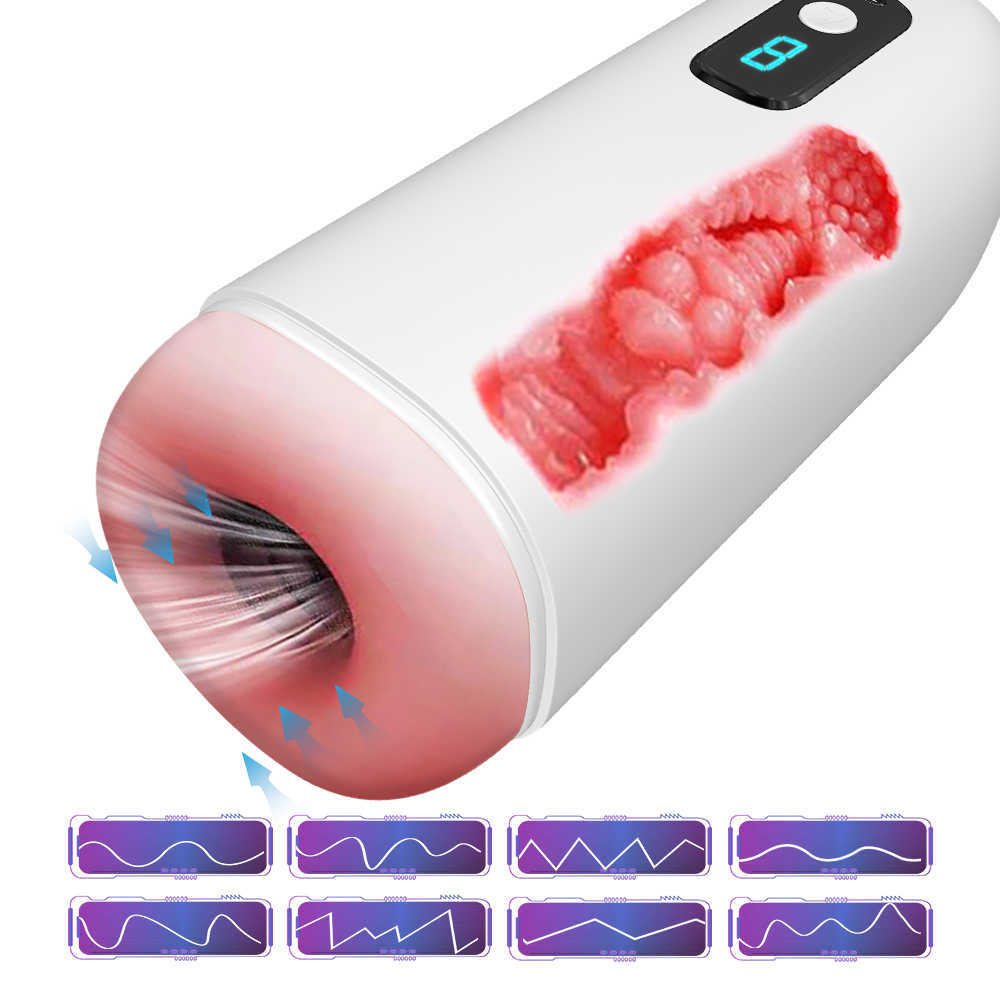 Beauty Items Male Masturbators Cup Digital Masturbation sexy Toys for Men Adult Goods Pocket Soft Pussy 8 Speeds Shock