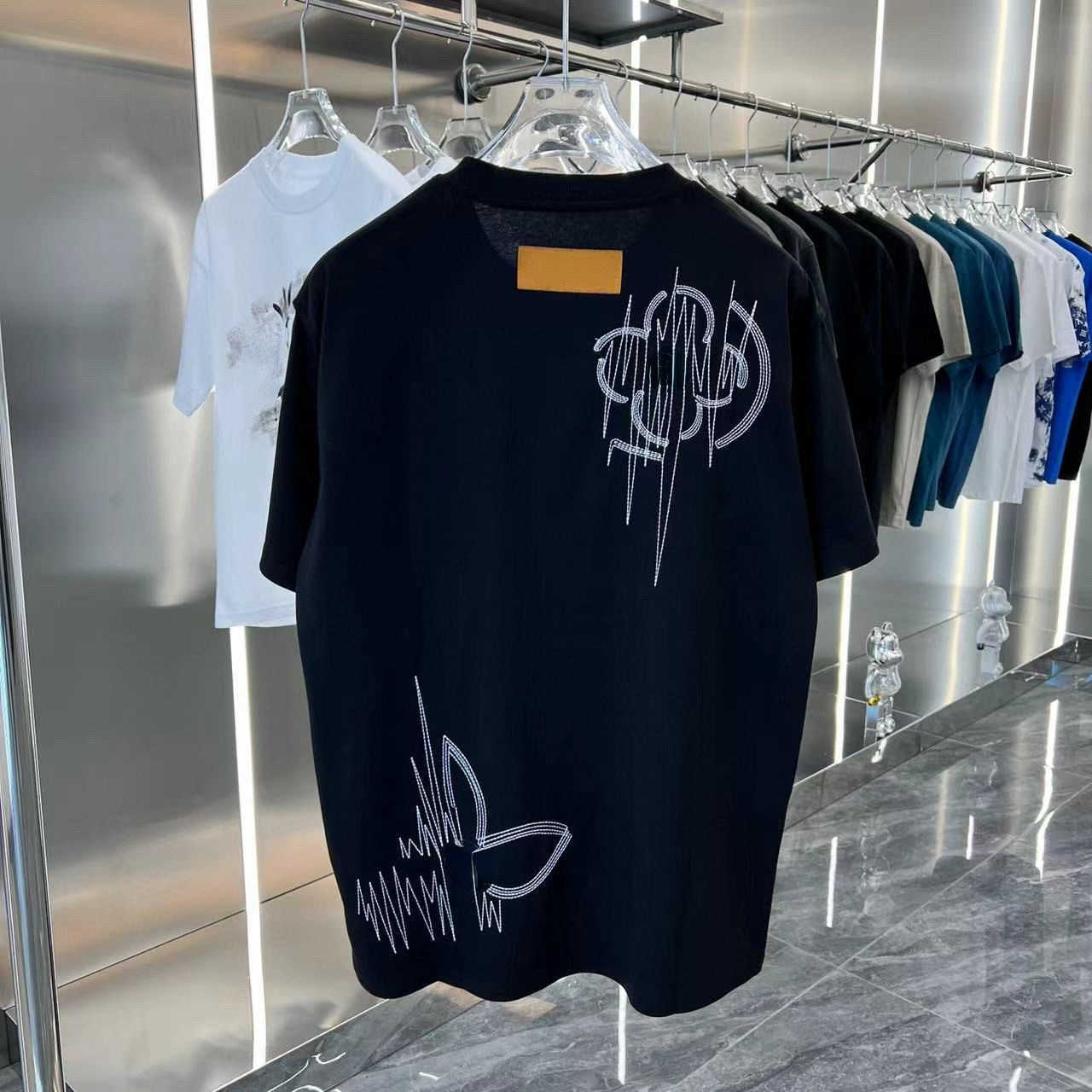 Cotton sweatshirt mens embroidery short sleeve T-shirt V designer tshirt men women crew neck tshirts oversize pullover tee K5PU, Black2
Cotton sweatshirt mens embroidery short sleeve T-shirt V designer tshirt men women crew neck tshirts oversize pullover tee K5PU, Black2