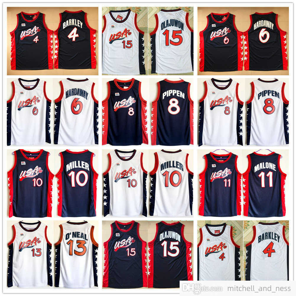 Stitched 1996 USA Dream Team Basketball Jerseys 15 Hakeem Olajuwon 6 Penny Hardaway 4 Charles Barkley 10 Reggie Miller 8 Scottie Pippen 5 Grant Hill Jersey, As picture
Stitched 1996 USA Dream Team Basketball Jerseys 15 Hakeem Olajuwon 6 Penny Hardaway 4 Charles Barkley 10 Reggie Miller 8 Scottie Pippen 5 Grant Hill Jersey, As picture