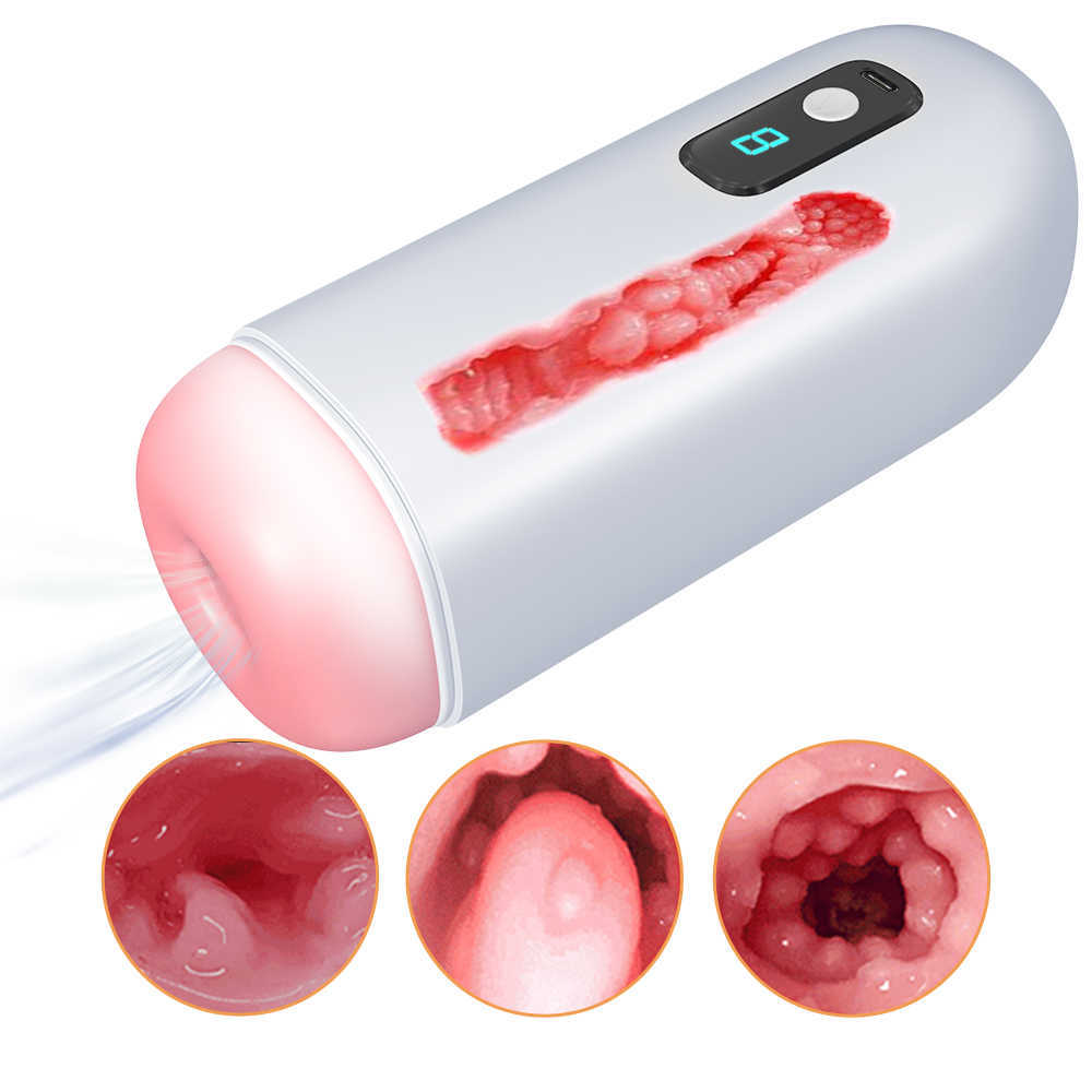 Beauty Items Male Masturbators Cup Digital Masturbation sexy Toys for Men Adult Goods Pocket Soft Pussy 8 Speeds Shock