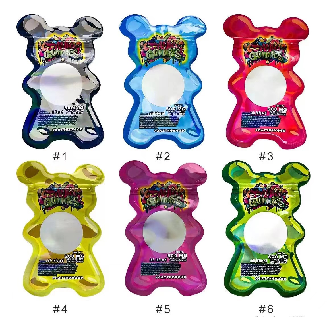 3.5g Special shaped Bears Bags Wholesale Edibles Dank Gummies 500mg Gummy Bag Worms Cubes Packaging edible Mylar bags
3.5g Special shaped Bears Bags Wholesale Edibles Dank Gummies 500mg Gummy Bag Worms Cubes Packaging edible Mylar bags