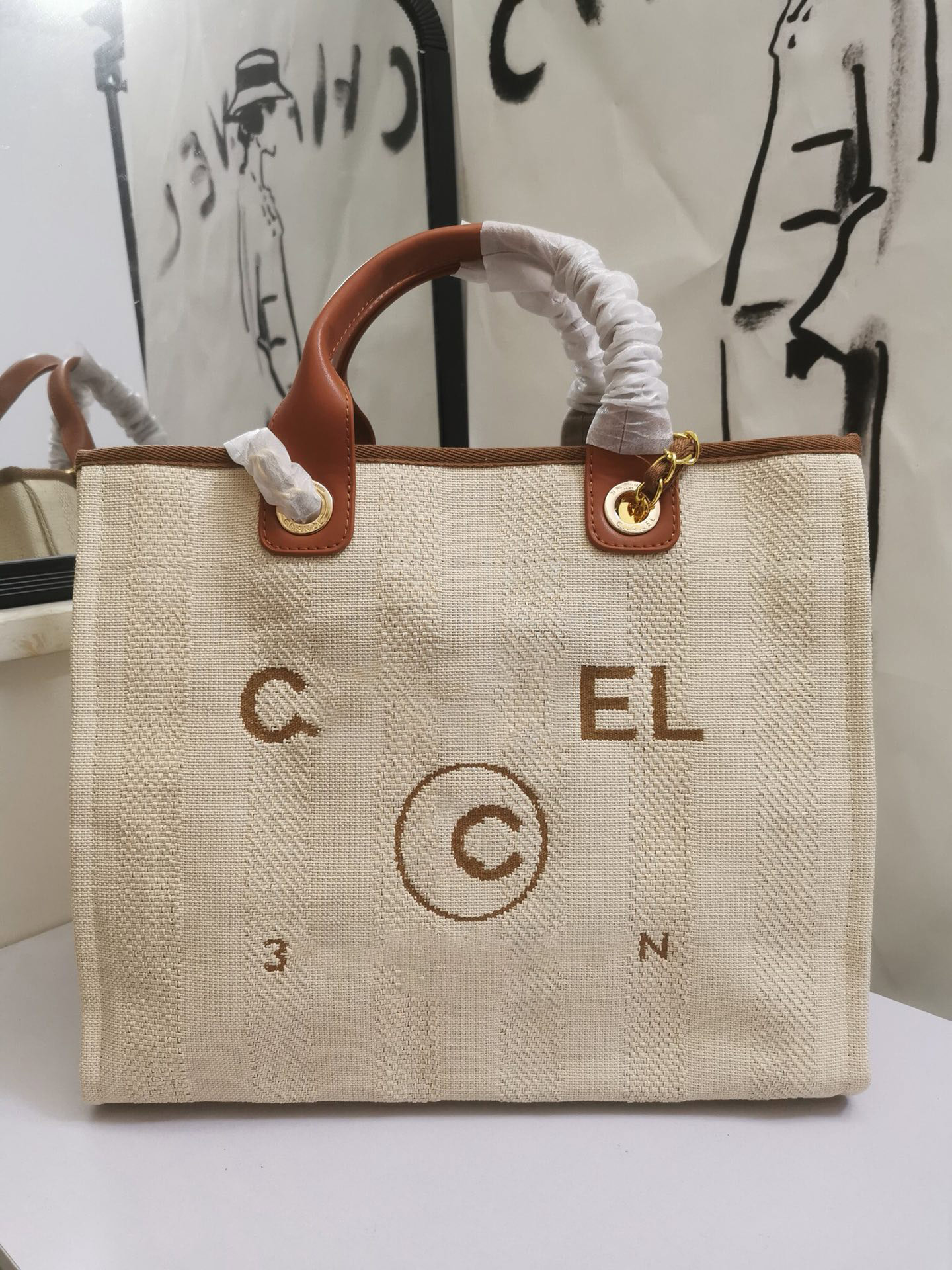 5A Beach Bag Designer Large tote bag Handbags women Canvas Shoulder bag Knitting Purse beige Portable High-capacity summer Fashion picnic backpack shopping bag 40CM