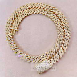 Hip Hop Bracelet Necklace Custom Jewelry S925 with Vvs Moissanite Diamond Cuban Chain 10mm Iced Out Link