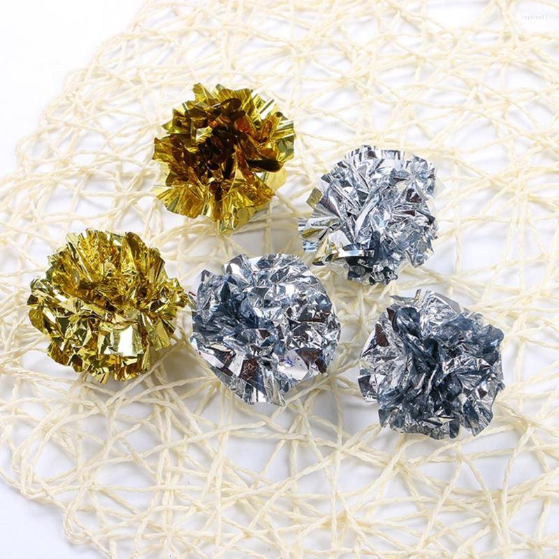 Cat Toys 20Pcs/Set Fun Mylar Crinkle Ball Toy Interactive Colorful Sound Ring Paper Kitten Playing Balls Pet Products