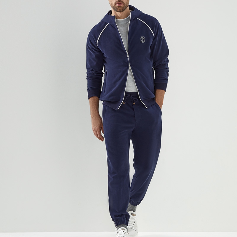 Mens Trousers Brunello Cucinelli Straight Casual Sweatpants Sport Pants Cotton Blue and Gray
Mens Trousers Brunello Cucinelli Straight Casual Sweatpants Sport Pants Cotton Blue and Gray