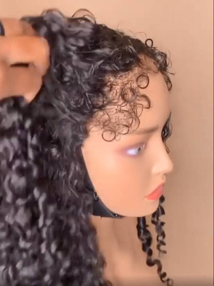 Natural 4c hairline kinky edge full lace human hair wig glueless Hd transparent kinky curly brazilian remy hair wig for black women