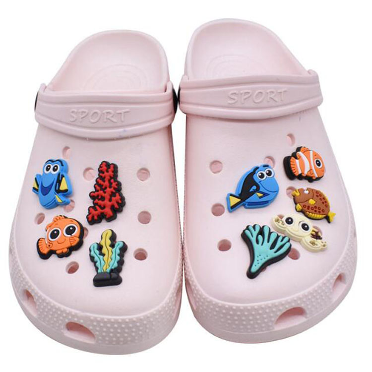 wholesale sea theme shoe part accessories fashion shoecharms buckle for clog bracelet wristband decoration