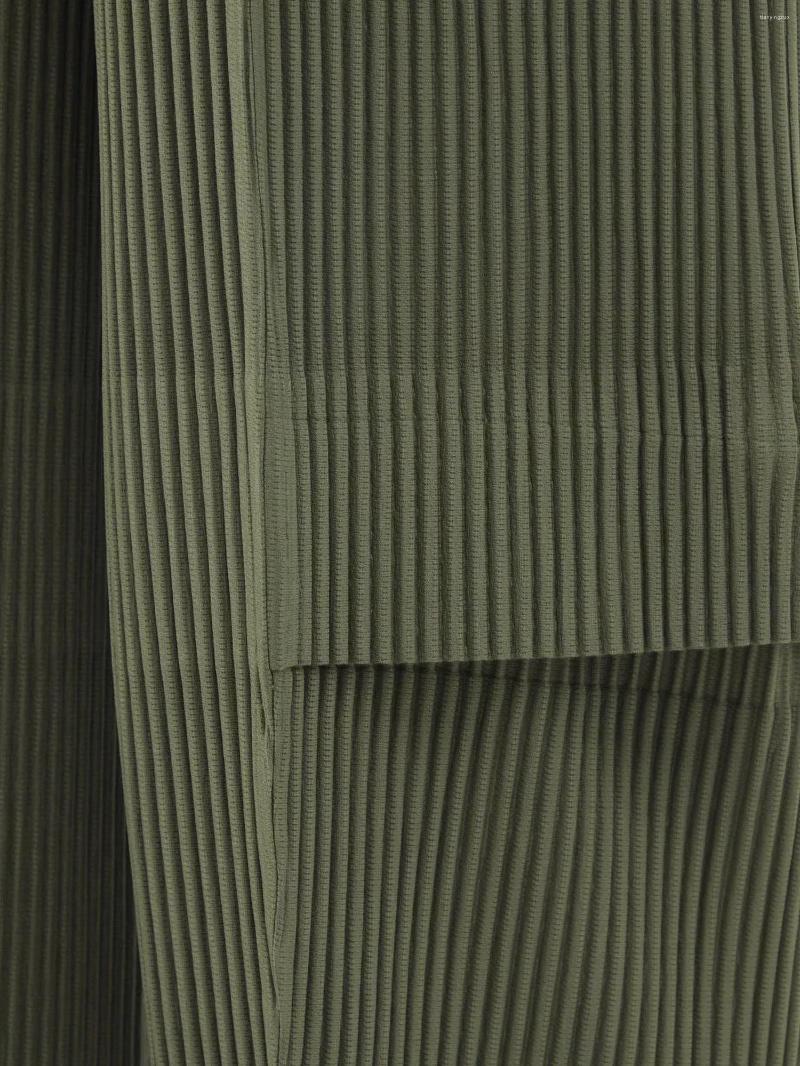 Men039s Pants Miyake Pleated Homme Men Cargo Black High Waist AnkleLength3669440