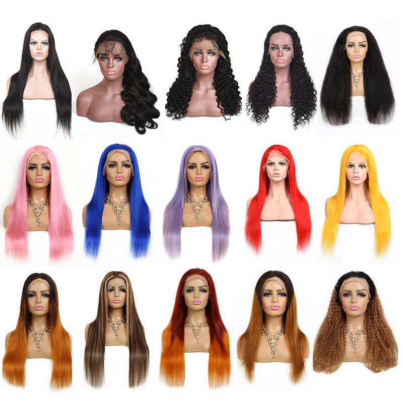 Brazilian Human Virgin Hair 13X4 Lace Front Wig Pre Plucked 150% 180% 210% Density Body Wave Malaysian Indian Lace Wigs Natural Color