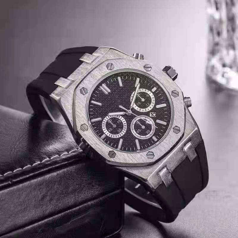 Fashion Silver Gold Men's AP Watches Stainless Steel Material Butterfly Buckle Quartz Watch Dial Diameter 43mm HJ3
Fashion Silver Gold Men's AP Watches Stainless Steel Material Butterfly Buckle Quartz Watch Dial Diameter 43mm HJ3