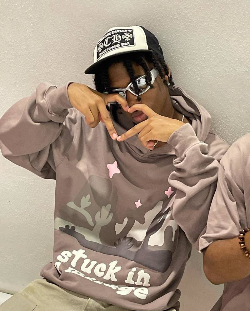 Men s Hoodies Sweatshirts Dark Gray Street Retro Clothing Cactus Oversized Sweatshirt Y2K High Casual Loose Pullover Hoodie for Men 230107