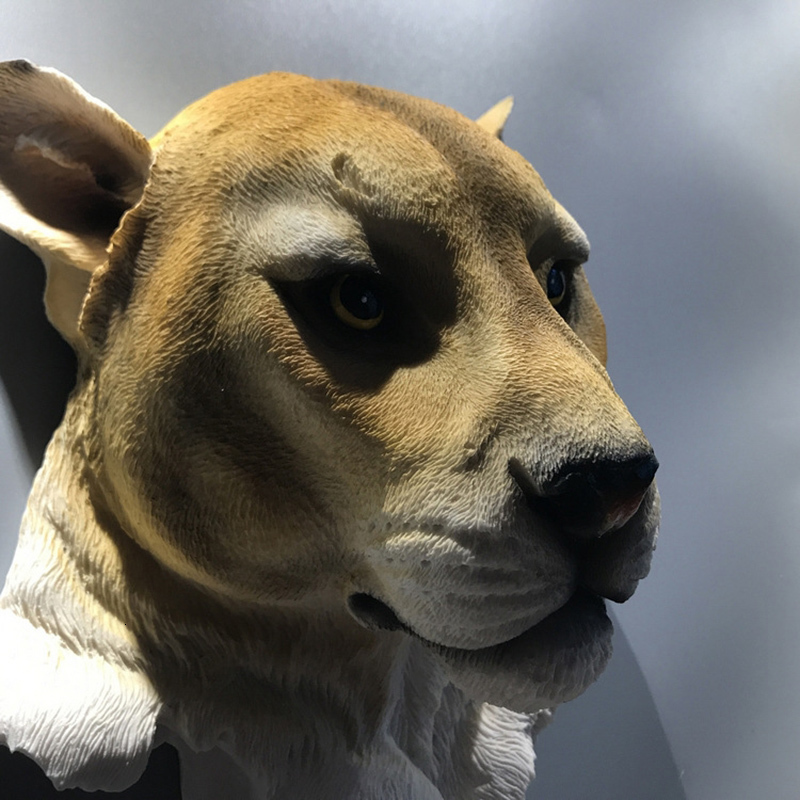 Decorative Objects Figurines Resin Simulation Animal Wall Wolf Head Status Lion Figure Decor Bar Mural Sculptures Ornaments Home Accessories 230107