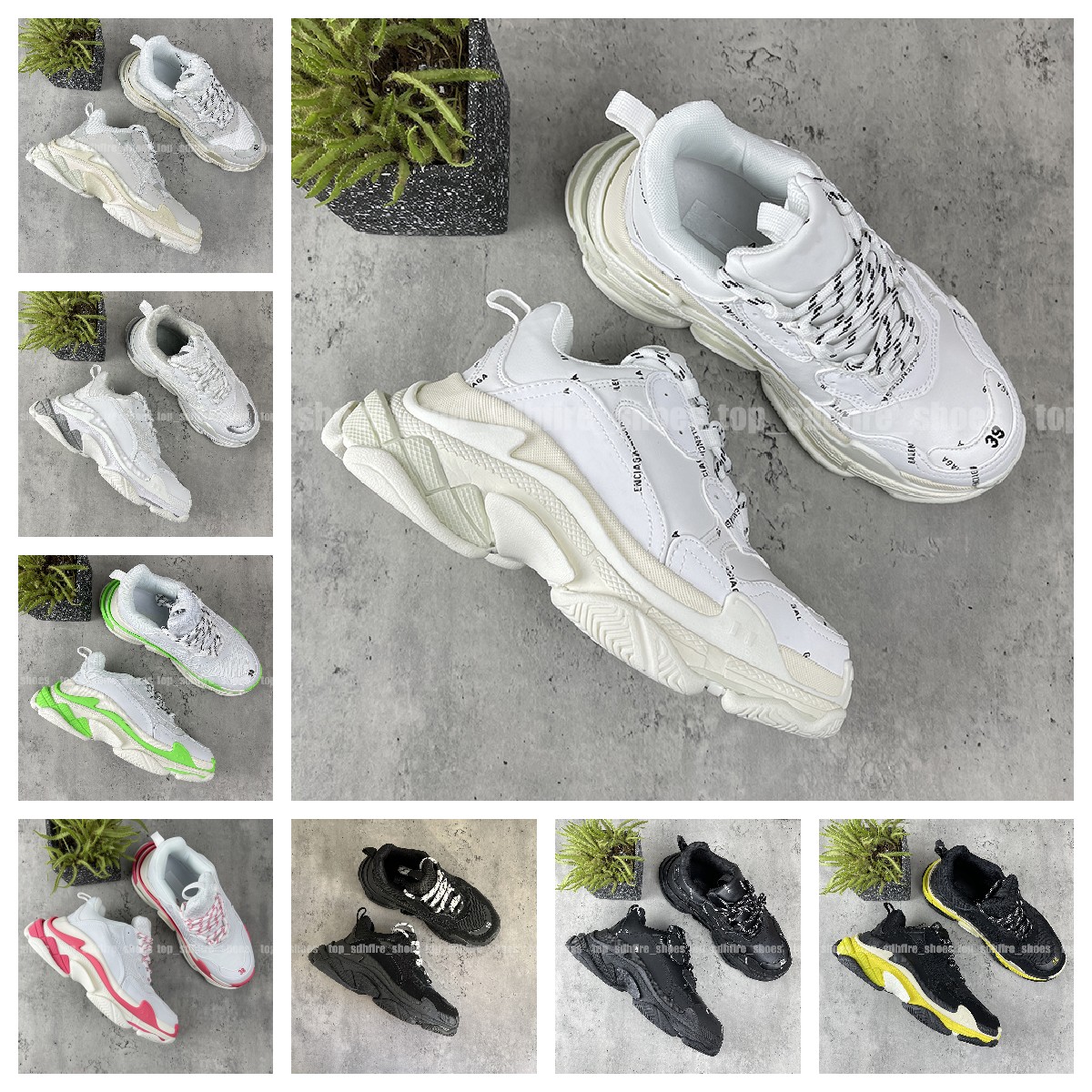 

2023 triple s casual shoes designer men women platform sneakers Black White Beige Dark Grey Orange Green Khaki Rust Pink Bred Sier trainers Jogging Walking, 29