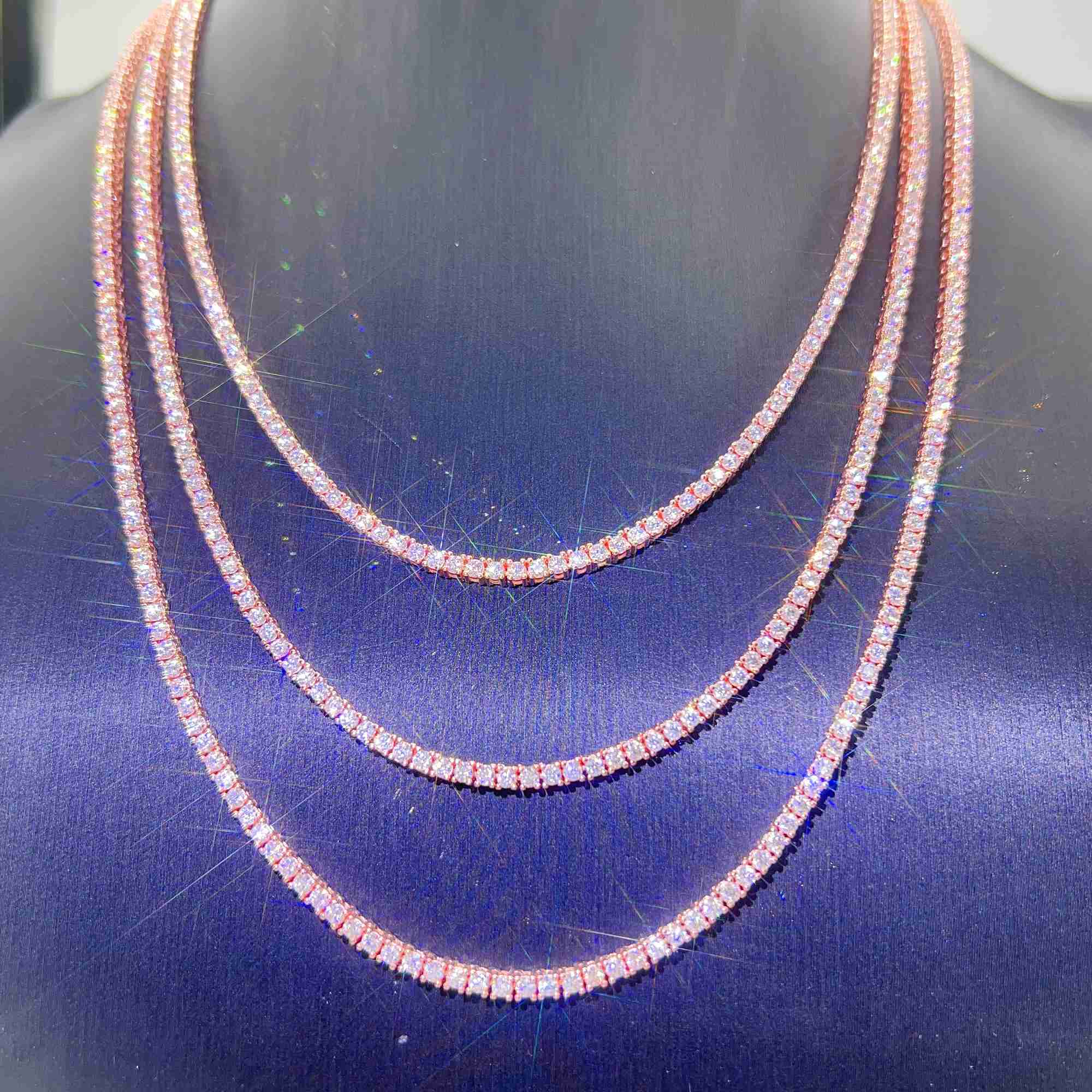 Pass Diamond Tester Gra Certified Vvs Moissanite Necklace S Sterling Sier 2mm Tennis Chain