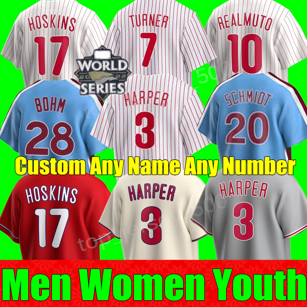 New Custom -4XL 2023 Baseball Jerseys Men Women youth Bryce Harpe Trea Turner Rhys Hoskins Philadelphia JT Realmuto Phillies Schwarber Kyle Schwarber Stitch jersey, As shown in illustration
New Custom -4XL 2023 Baseball Jerseys Men Women youth Bryce Harpe Trea Turner Rhys Hoskins Philadelphia JT Realmuto Phillies Schwarber Kyle Schwarber Stitch jersey, As shown in illustration