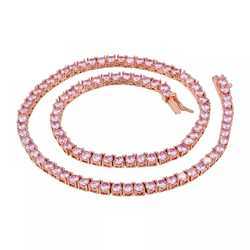 Moissanite Jewelry 3-5mm 925 Sterling Silver Vvs Moissanite Tennis Chain Necklace