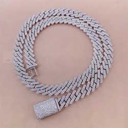 Hip Hop Bracelet Necklace Custom Jewelry S925 with Vvs Moissanite Diamond Cuban Chain 10mm Iced Out Link