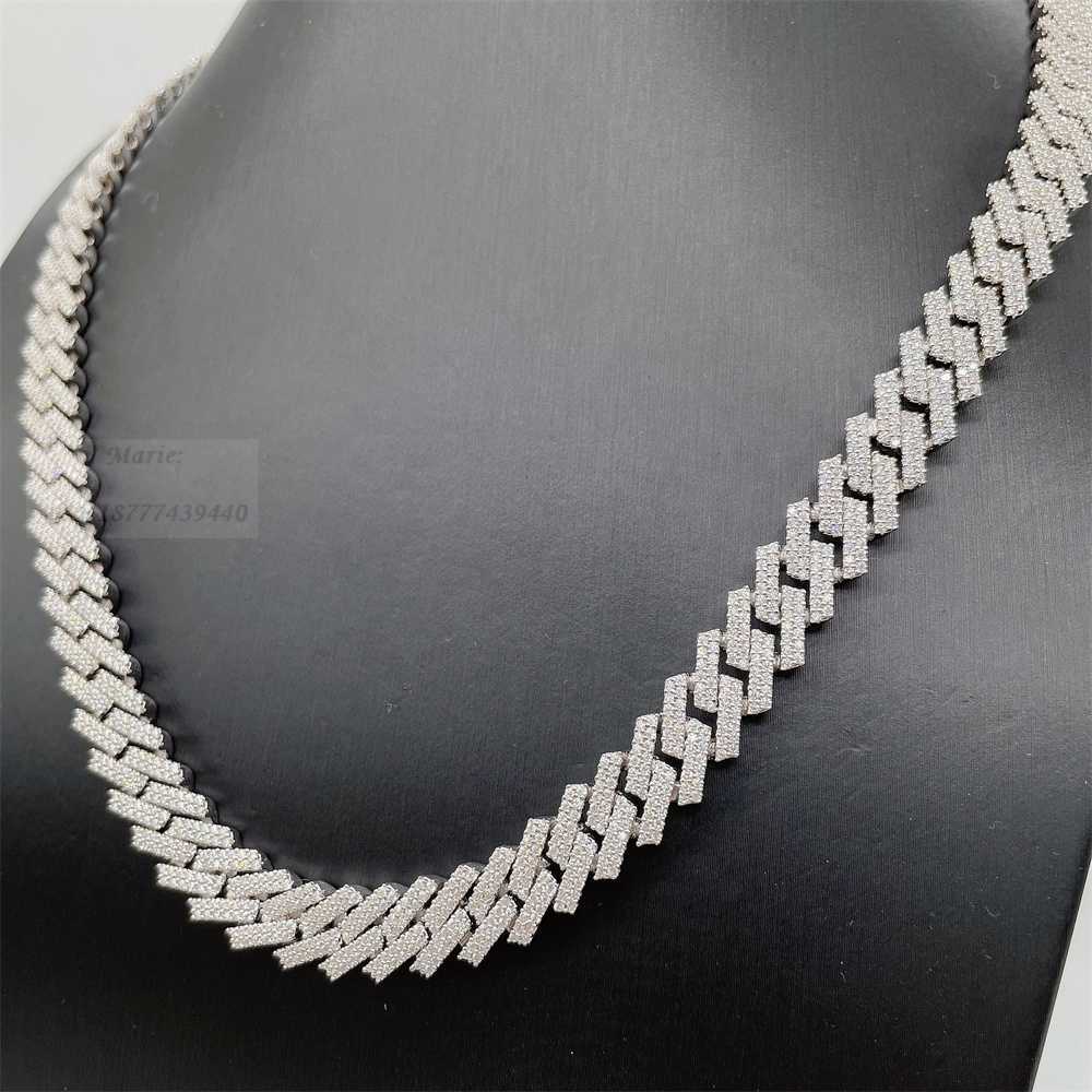 Hip Hop Bracelet Necklace Custom Jewelry S925 with Vvs Moissanite Diamond Cuban Chain 10mm Iced Out Link