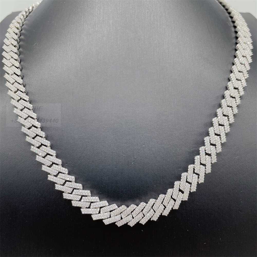 Hip Hop Bracelet Necklace Custom Jewelry S925 with Vvs Moissanite Diamond Cuban Chain 10mm Iced Out Link