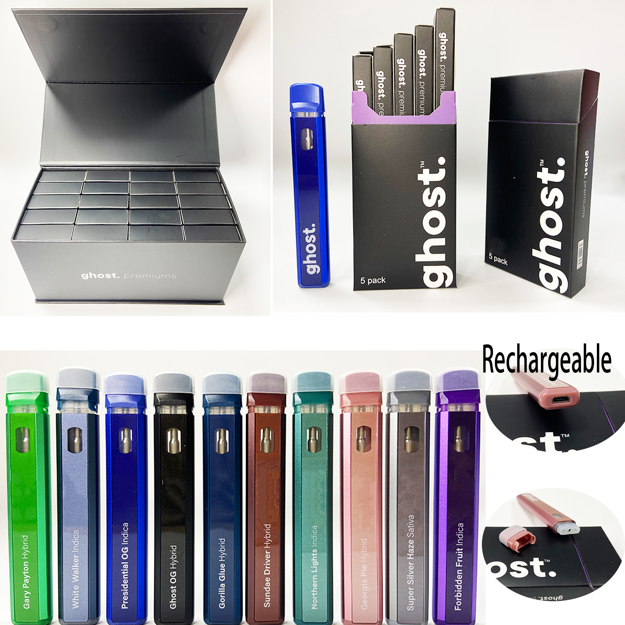 New arrive ghost. Disposable Vape Pens E-Cigarette 1ml Empty Cartridges Ceramic Coil 280mAh Rechargeable Battery with New Pakaging 10colors
New arrive ghost. Disposable Vape Pens E-Cigarette 1ml Empty Cartridges Ceramic Coil 280mAh Rechargeable Battery with New Pakaging 10colors